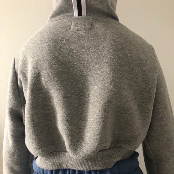 Cute Cropped Grey Hoodie - Picture 3 of 3